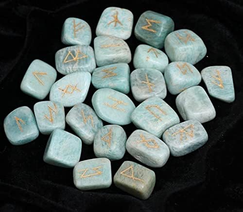 Zaicus ite Rune Stones - רונות אבן חן למתחילים ריפוי ערכת קריסטל ערכת אלפבית אבני אלפית כלים לאלדר פוטו -הרק רון סטוני