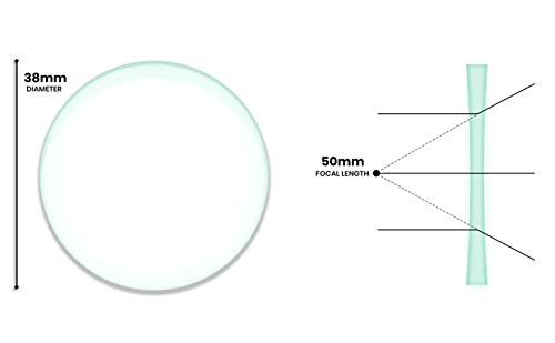 עדשה קעורה כפולה, אורך מוקד 50 ממ, קוטר 1.5 אינץ ' - עדשת זכוכית כדורית, כדורית, מעבדה אופטית - קצוות קרקע, מלוטשים - נהדר