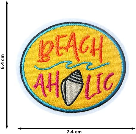 Jpt - חוף קיץ אהולי רקום אפליקציות ברזל/תפור על טלאים תג טלאי לוגו חמוד על חולצת האפוד כובע ג'ין תיק בגדים