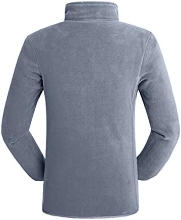 מעילי פליס XZHDD לגברים, רוכסן צווארון מעיל מוצק מעיל מוצק חורפי חיצוני חוץ -לבוש חיצוני דק סוודר סוודר