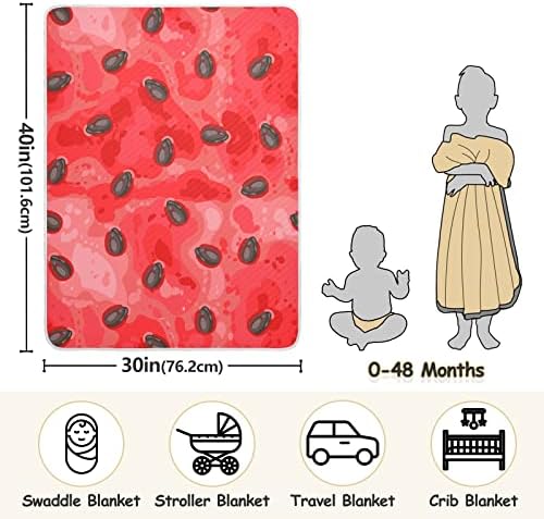 שמיכת שופט אדומה פרוסה אדומה שמיכת כותנה אבטיח לתינוקות, קבלת שמיכה, שמיכה רכה קלה משקל לעריסה, טיולון, שמיכות משתלות,