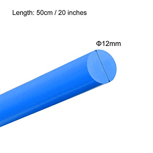 uxcell 3pcs מוט עגול מוט פלסטיק 1/2 אינץ 'אורך 20 אינץ