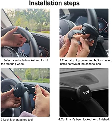Uyye כפתור הגה אוניברסלי בכושר, ניתן לכוונן את הרוחב על פי ההגה, אביזרי פנים לרכב של ידית כוח לכל המכוניות