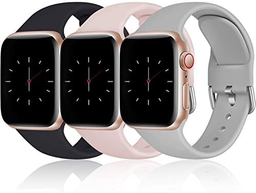 COUSPER תואם להקת Apple Watch 40 ממ 38 ממ לנשים, להקות סיליקון ספורט רך עבור IWatch SE וסדרה 6 5 4 3 2 1, 3 חבילה