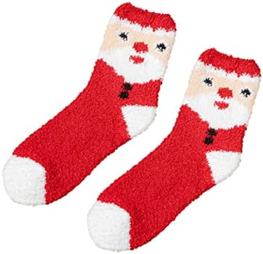 חג המולד גרבי בית שינה קומפי רך פלאפי נעל גרבי קריקטורה חג המולד עץ ספורט מקורה גרביים לנשים