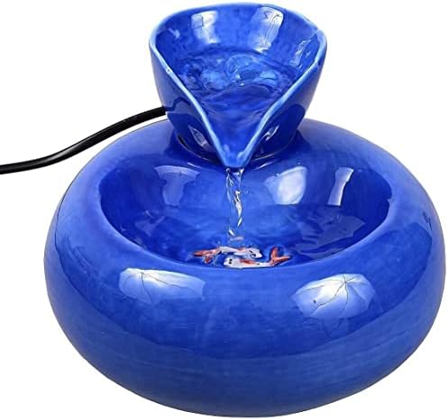 מזרקת קרמיקה של Sogudio Pet Catain מזרקת מים שתייה, 1.5 ליטר מזרקות מים לחיות מחמד לחתולים וכלבים, מתקן מים לחיות