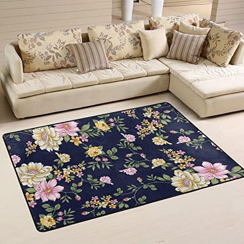 שטיח שטיח גדול של שטיח וינטג 'משתלת פרחים מחצלת שטיח פליימאט לילדים משחק חדר שינה חדר חדר שינה 3' x 2 ', שטיח תפאורה