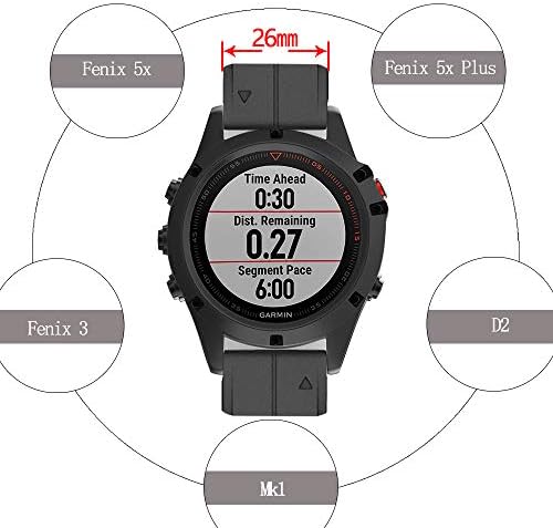 החלפת MCXGL ל- Garmin Fenix ​​5x Sport Sport Silicone Watchs להקות fenix 5x plus / fenix 5x / fenix 3 / fenix 3 hr