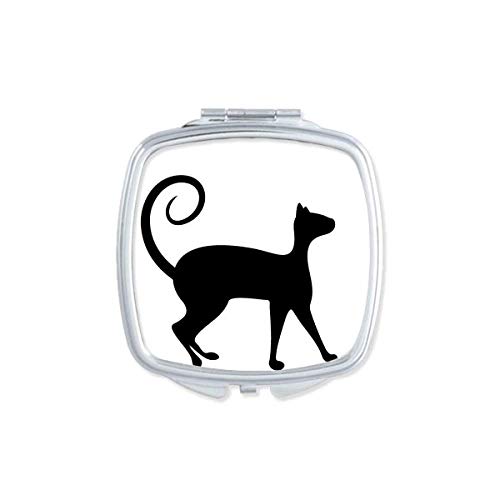 חיות מחמד מאהב שחור חתול בעלי החיים אמנות מתאר מראה נייד קומפקטי כיס איפור כפול צדדי זכוכית