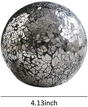 סט כדורים דקורטיביים של 3 כדורי פסיפס זכוכית בקוטר 4 לקערות, אגרטלים ומרכזי שולחן.