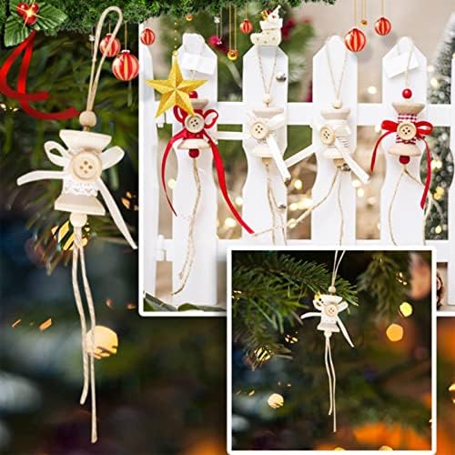 גל פעמון לקישוטים מעץ לחג המולד של מעטפת תליון קישוט עץ חג המולד יצירתי עם קישוט קשת כפתורים תליון לחופשה קישוטים