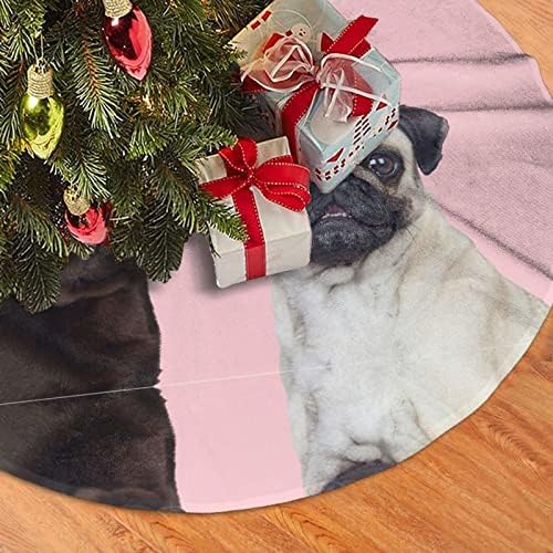 חצאית עץ חג המולד כלב חצאית עץ עץ קטיפה חג המולד 48 אינץ 'תחרה לקישוט חג המולד