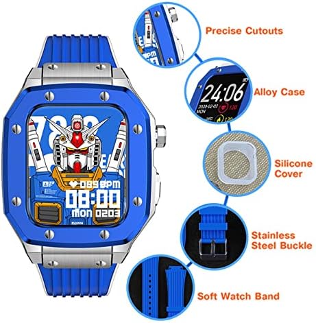 סגסוגת Housy Watch Watch Strap עבור Apple Watch Series 7 6 5 4 SE 45 ממ 42 ממ 44 ממ שינוי מסגרת מתכת