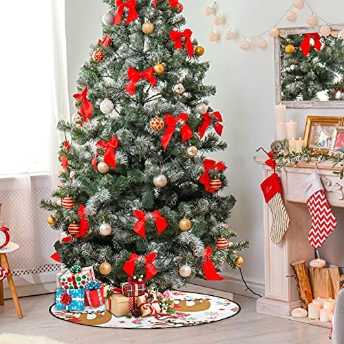 עץ חג מולד חג המולד חמוד מחצלת עץ עץ עמיד למים שטיח מחצלת מגש מתחת לאביזר עץ חג המולד להגנה על הרצפה אספקת בית חג