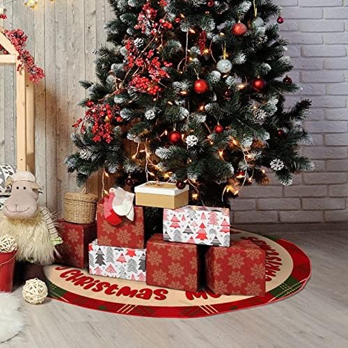 חצאית עץ חג המולד משובצת חג המולד, מחצלת עץ חג המולד של חג המולד 30 X30, מחצלת בסיס עץ חג המולד למסיבת חג חיצונית מקורה