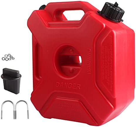טוגאראו 5 ליטר מיכל דלק נייד 1.3 ליטר מיכל דלק גז עם זרבובית ואוורור מתאים לרכבי שטח לאופנוע רכב שטח טרקטורונים, אדום